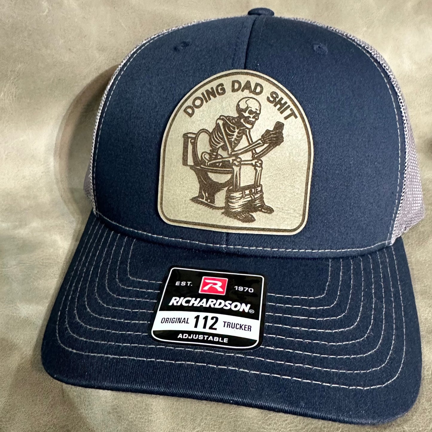 Doing Dad Shit Leather Patch Hat