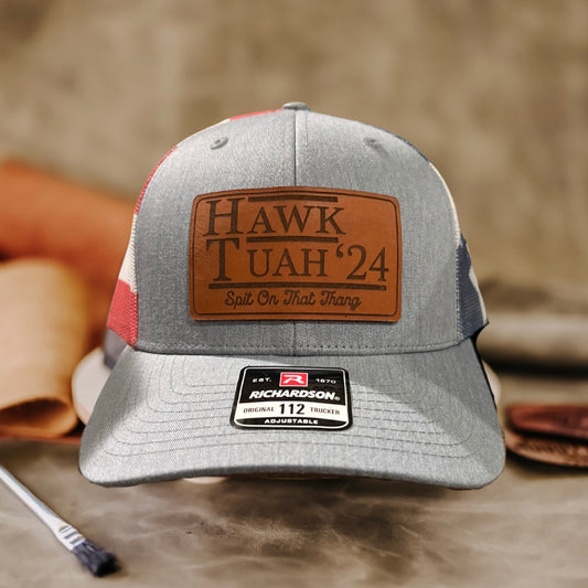 Hawk Tuah ‘24 Leather Patch Hat